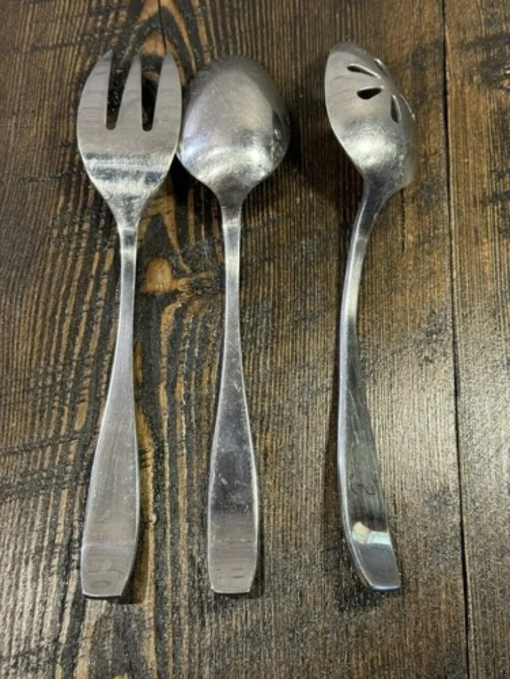 Utensil Serving Set 3 Piece Set Slotted Spoon Fork‎ 18/10 Stainless Steel